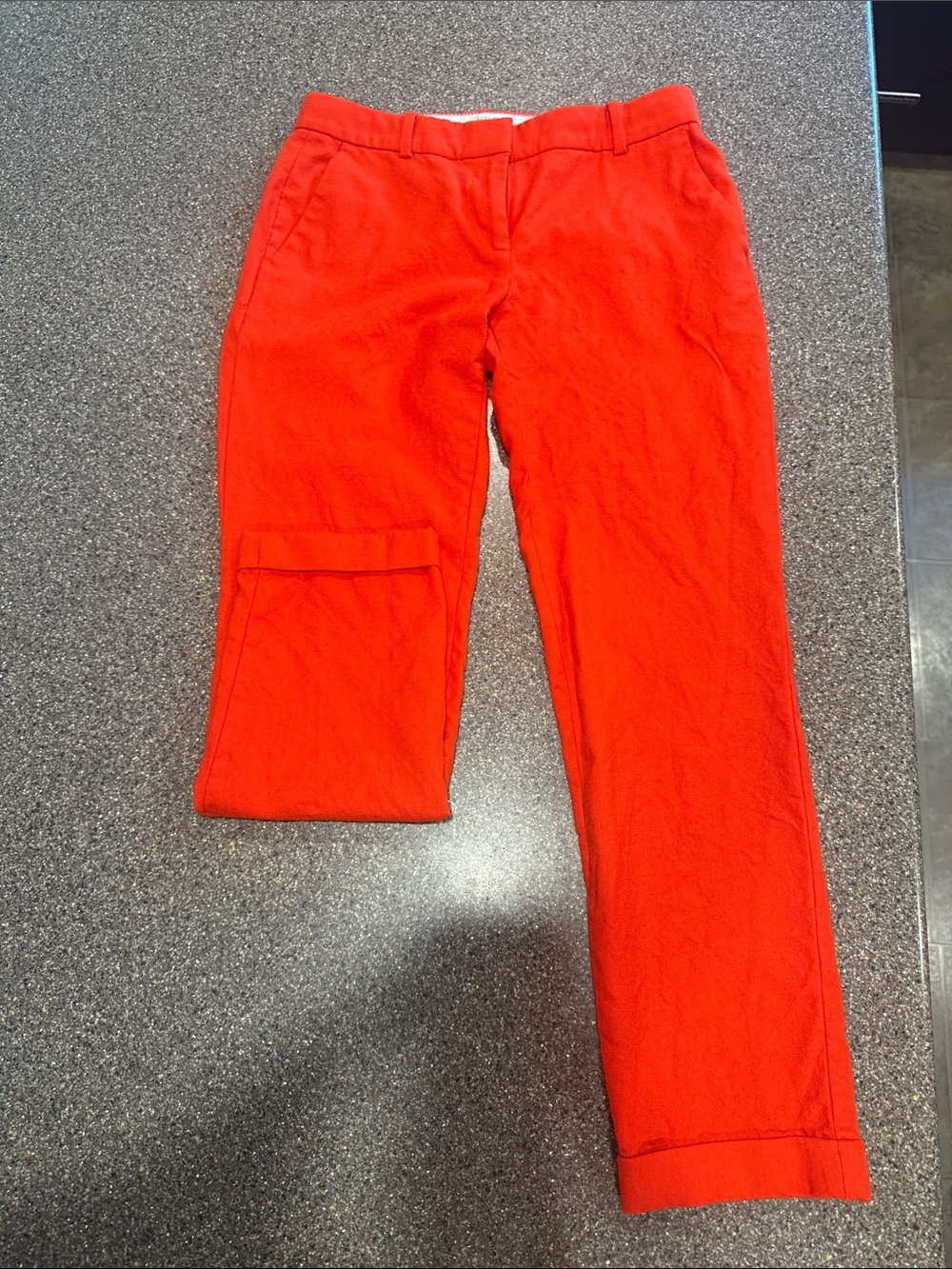J. Crew Vibrant Red Cropped Straight-Leg Pants